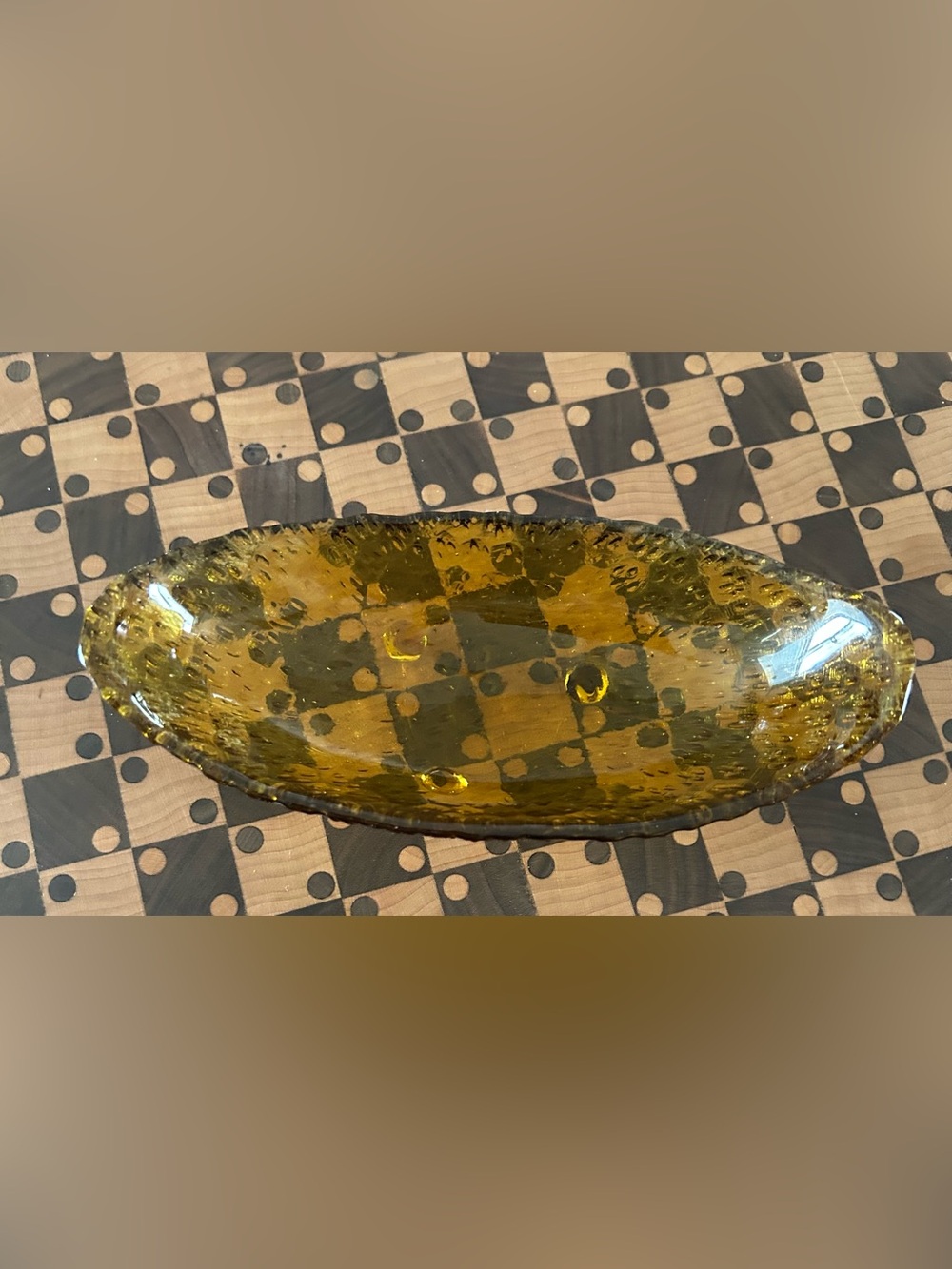Amber Glass Decorative Bowl - Modern Home Accent